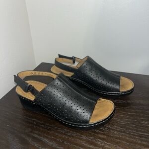 Natural Soul Black Sandals Slingback Comfort